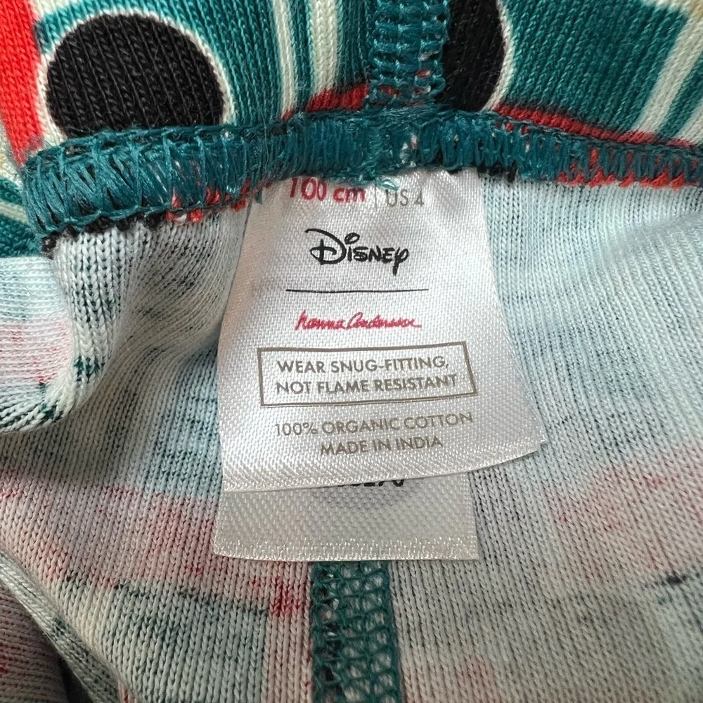 Hanna Andersson Disney Kids SZ 4 Mickey Mouse Holiday Long John Pajama Set NWOT